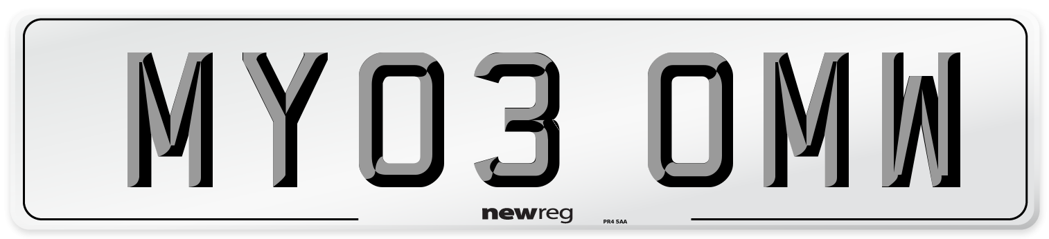 MY03 OMW Number Plate from New Reg